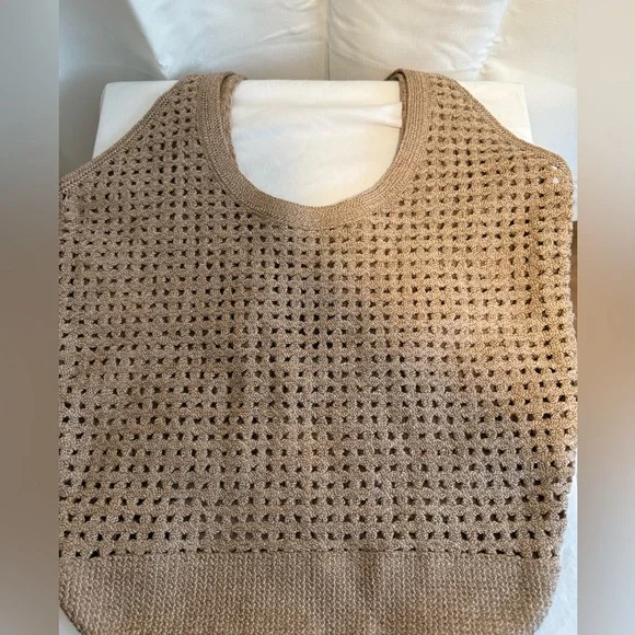 Prada crochet tote, beige - Picture 3 of 5